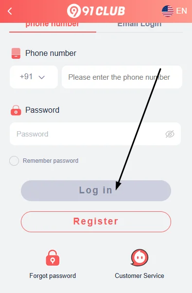 click on the login button in the end